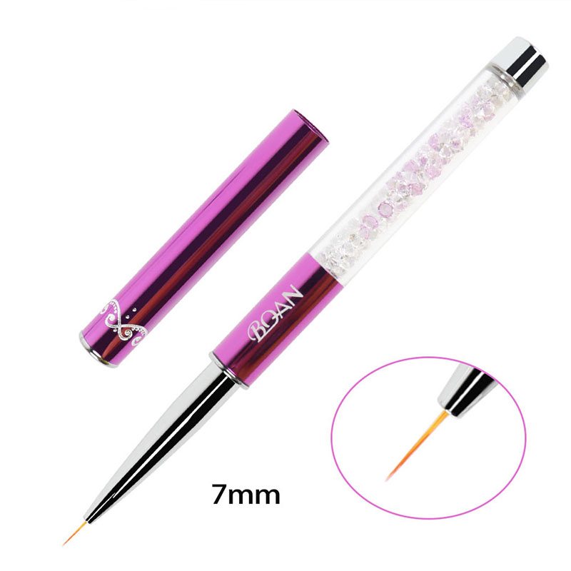 pink rhinestone metal handle nylon hair nail Liner Painting Brush Nail Phototherapy Pen Nail Art Acrylic Brushes Set
