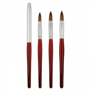 Factory wholesale Nail Brush Pen - Professional Nail Art Kolinsky Sable Hair Wood Mahogany Handle Manicure Tools Acrylic Brush – Bo Qian