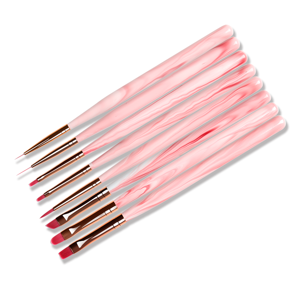 BQAN Pink Nail Painting liner Gel Nail Acrylic Brush Set
