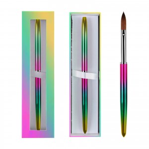 Europe style for Brush Acrylic Nails - Acrylic Brushes Kolinsky Dazzle Metal Pen Nail Art Gel Brush With Exquisite Box – Bo Qian