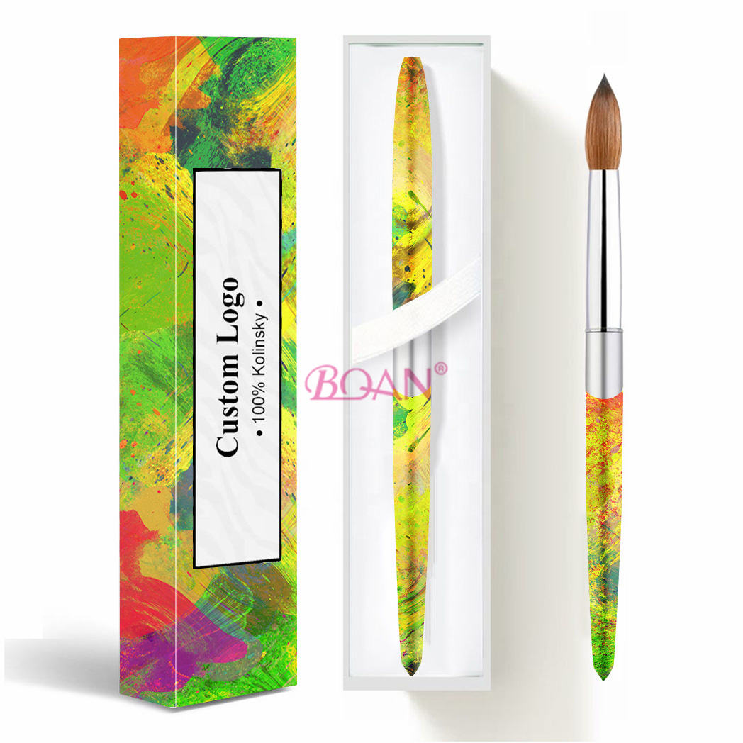 BQAN Top Quality New Arrival Pigment Graffiti Style Kolinsky Sable Hair Flower Painting Pen 3D Nail Art Acrylic Brush