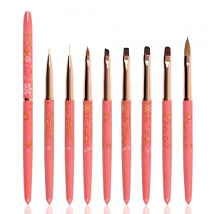 High Performance Gel Brush Privat Label - BQAN Cute Pink Design Gel Liner Pen 3d Brushes Kolinsky Acrylic Nail Brush Set – Bo Qian