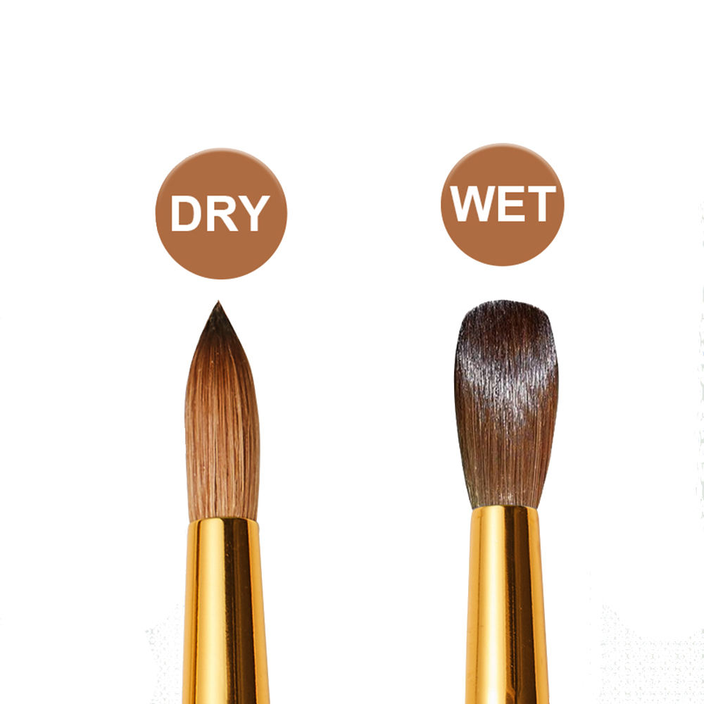 BQAN Hot Sale Gold Round Sharp Wood Handle Crystal Brushes 100% Pure konlisky Hair Nail Acrylic Brush