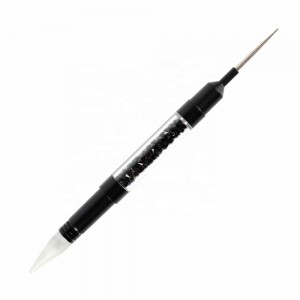 China wholesale Nail Gel Brush - Double Use Black Clear Acrylic Handle Rainestone Nail Dotting Pen with Lids – Bo Qian