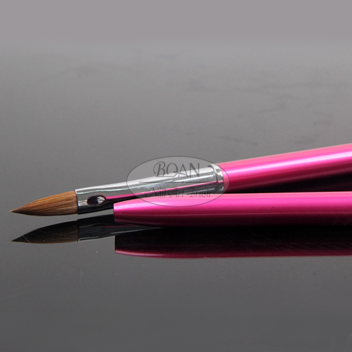 BQAN 100% Pure Kolinsky Hair pink Metal Handle Nails Acrylic Brush Set