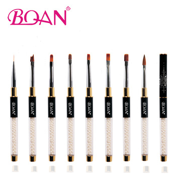 Best quality Professional Acrylic Nail Brush Set - BQAN High quality 100% kolinsky hair  Pearl Acrylic Handle UV Gel Nail Art Brush  – Bo Qian