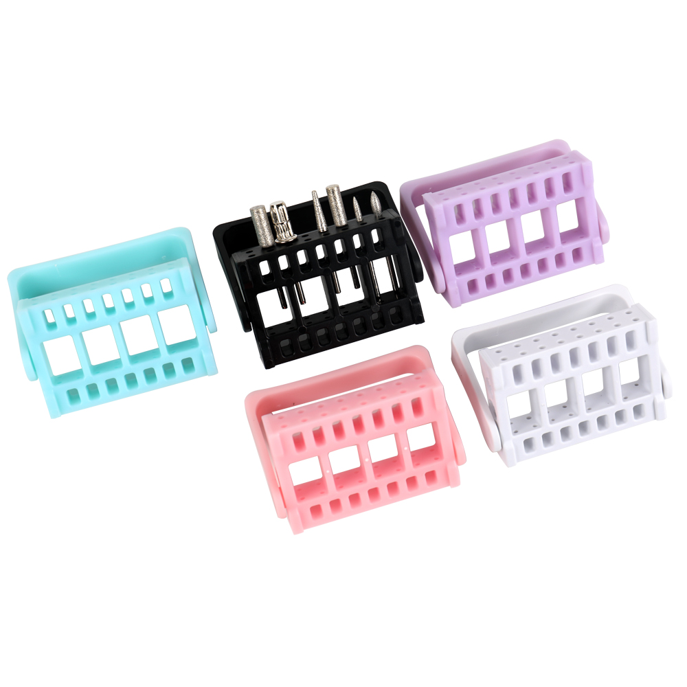 2021 New Portable Nail Drill Bits Holder Colorful Plastic Storage Box For Nail Drill Bit Tool Featured Image