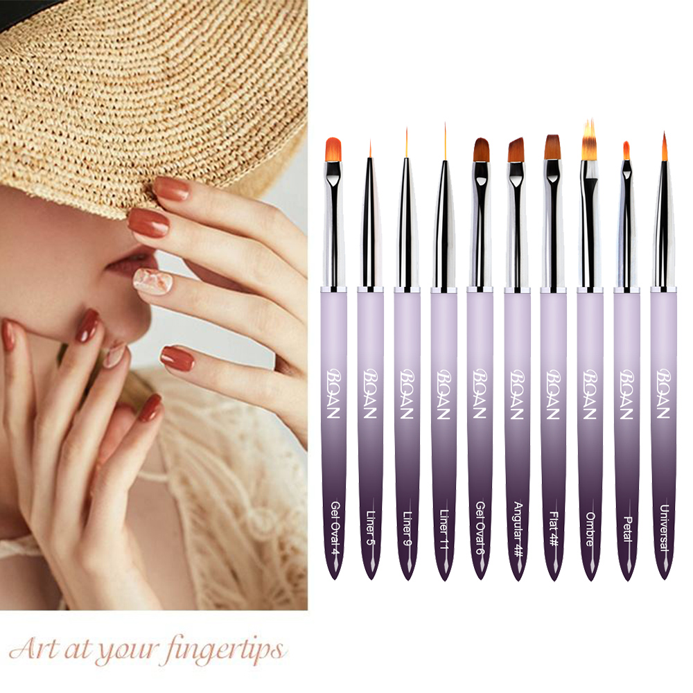 Wholesale Manufacturer Private Label #2-#24 Scrub Gel Line Draw Pen 3D Nail Gel Liner Brush Set For Acrylic Nails