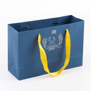 Luxury Ribbon Handle Boutique Shopping Packaging Paper Gift Bags with Logo