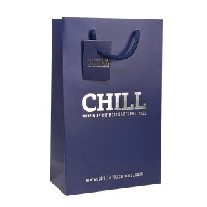 Custom Logo Printed Wholesale Red Cardboard Gift Shopping Bottle Carry Packaging Paper Wine Bag