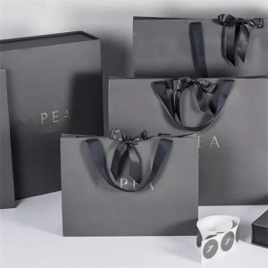 Quality Inspection for Recycled Paper Bags With Handles - Gift Bags Paper Pack Paper Bag Custom Luxury Black Clothes Store Retail Packaging Gift Carry Bags – Ju di