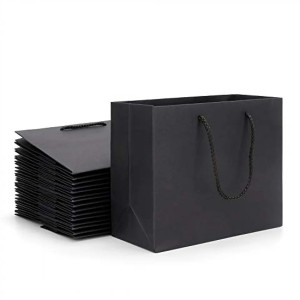 Luxury Replica Famous Band Black Paper Shopping Women’s Bag for Packaging Gift with Handle