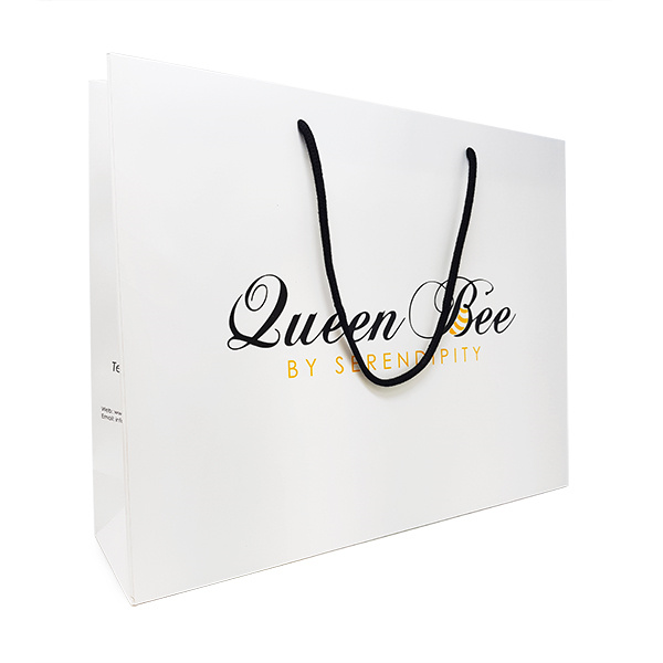 Personalized Printing White Black Gift Craft Kraft Clothing Shopping Bags Paper with Handle Custom Logo Featured Image