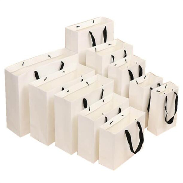 Manufacturer for White Shopping Bags - New white with black words paper bag  – Ju di