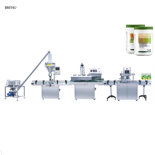 2021 Latest Design Small Liquid Filling Machine - Powder Filling Capping Labeling Machine (Bottle Tin Container ) – BRENU