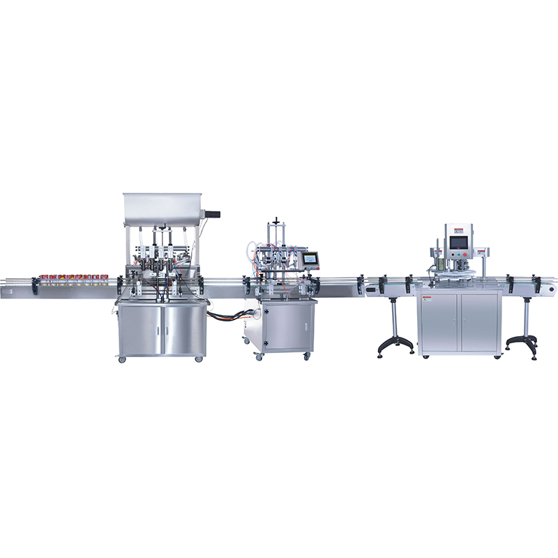 Automatic filling of sauce + automatic capping + automatic vacuum capping (all-in-one machine) + automatic labeling line