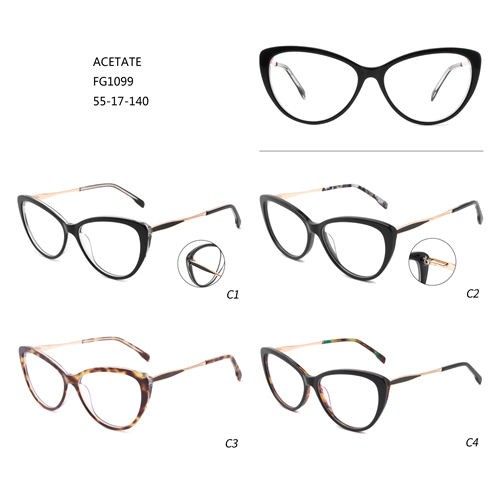 2022 wholesale price Spectacle Frames - Cat Eye Acetate Colorful Montures De Lunettes Luxury Eyeglasses W3551099 – Mayya