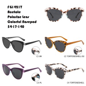 Fancy Cat Eye Colorful Nosepad Acetate Sunglasses W355281421T