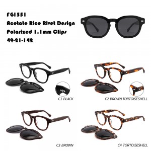 Acetate Rice Rivet Design Acetate Clips On Sunglasses W355431551