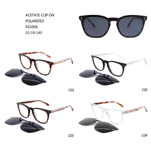 Fashion Acetate Hot Factory Quality Custom Logo Clips On Sunglasses W3551006
