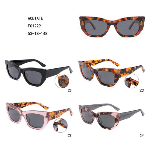 Wholesale Price Clip On Sunglasses - Fashion Colorful Acetate Lunettes De Soleil Luxury Women W3551229 – Mayya