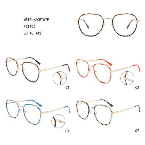 OEM/ODM China New Glasses Frame - Fashion Design Colorful Oversize Metal Acetate Lunettes W3551106 – Mayya