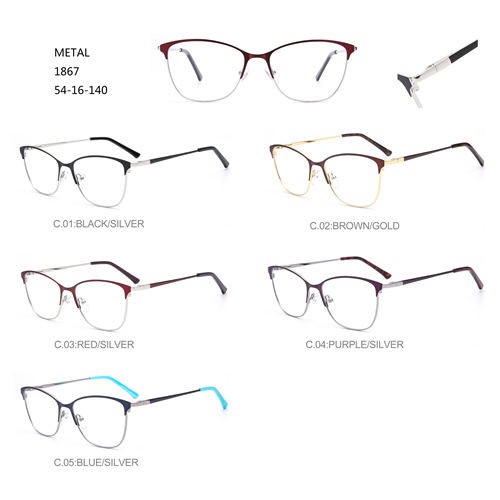 Hot New Products Metal Eyeglass Frames - Good Look Half Frame With Thin Temple Optical Frame Ultra-light Glasses Frame Eyewear Suitable For All Face Types W3541867 – Mayya