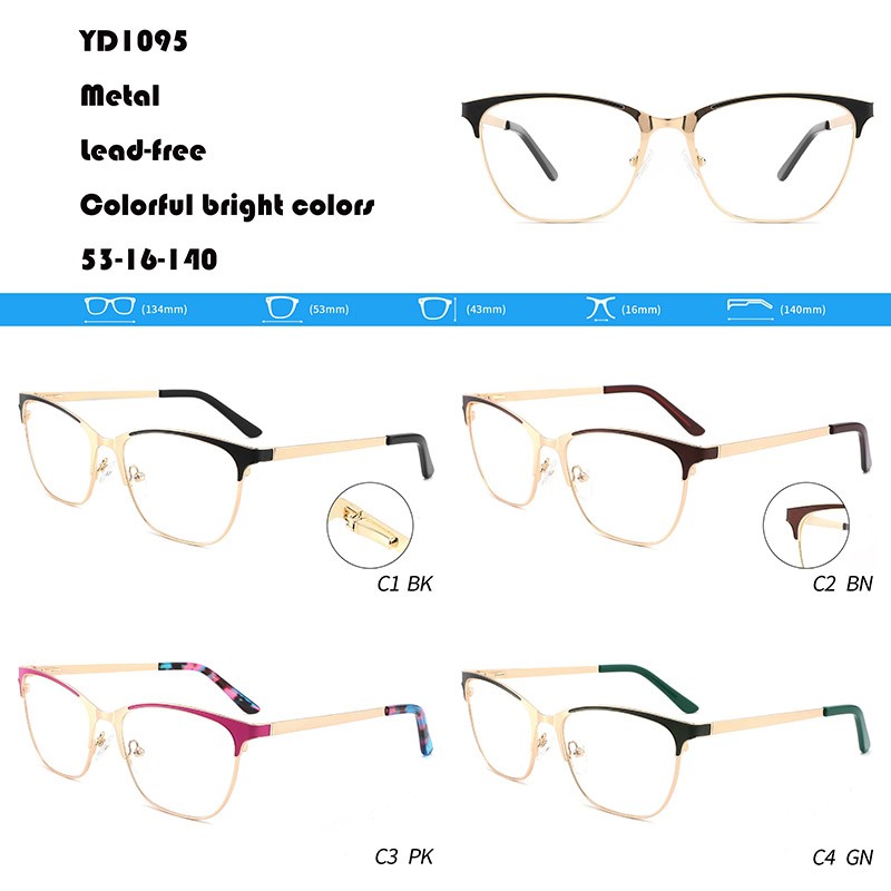Factory Supply Big Frame Glasses - Lead-free Large Metal Eyeglasses W3551095 – Mayya