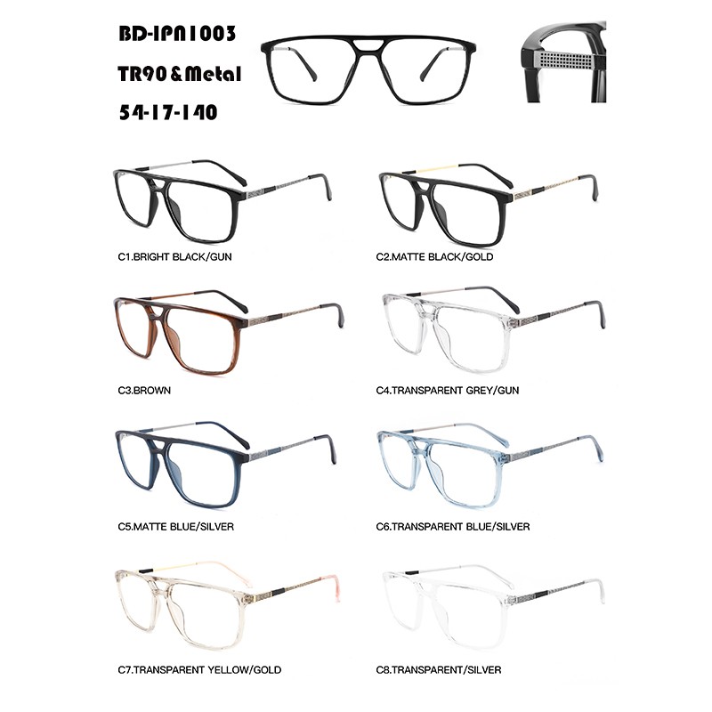 High definition Eye Frames - Men Vintage TR90 And Metal Eyeglasses W3671003 – Mayya