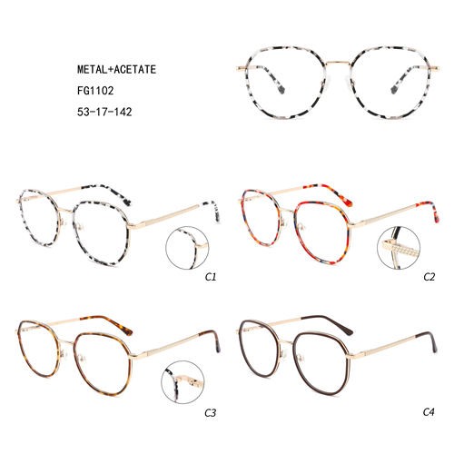 Factory Cheap Hot Kids Glasses Frames - Metal Acetate Colorful Lunettes Fashion Design W3551102 – Mayya
