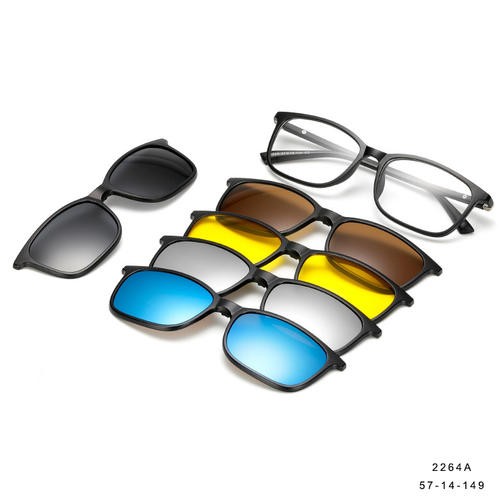 PC Clips On Sunglasses 5 In 1 Monobloc Lens T5252264