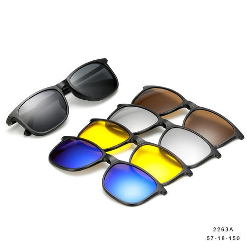 PC Clips On Sunglasses 5 In 1 Monobloc Lens T5252263