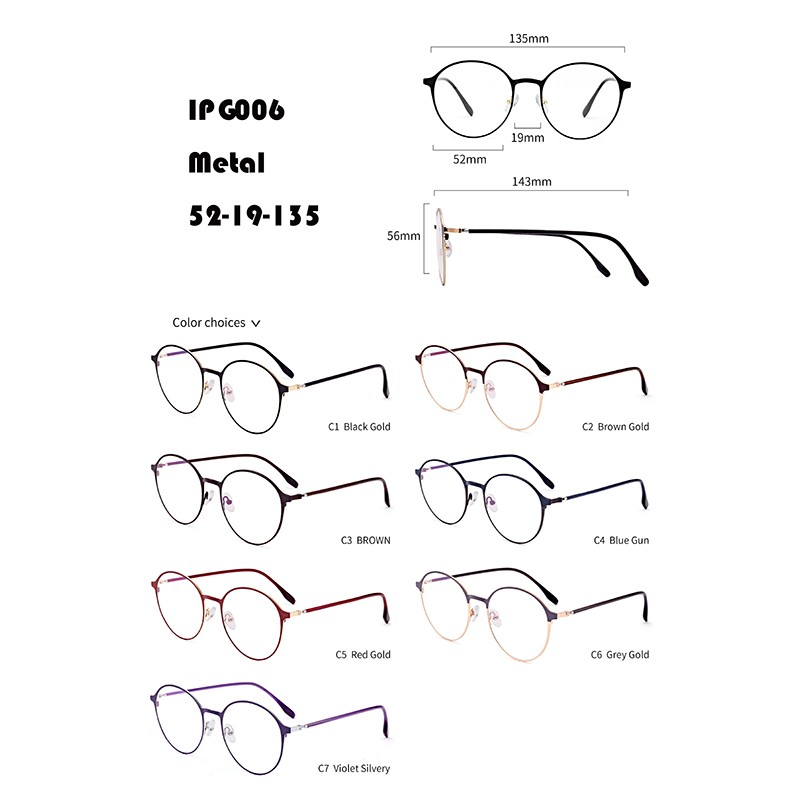 Factory wholesale Magnetic Glasses Frame - Retro Round Metal Eyeglasses W367006 – Mayya