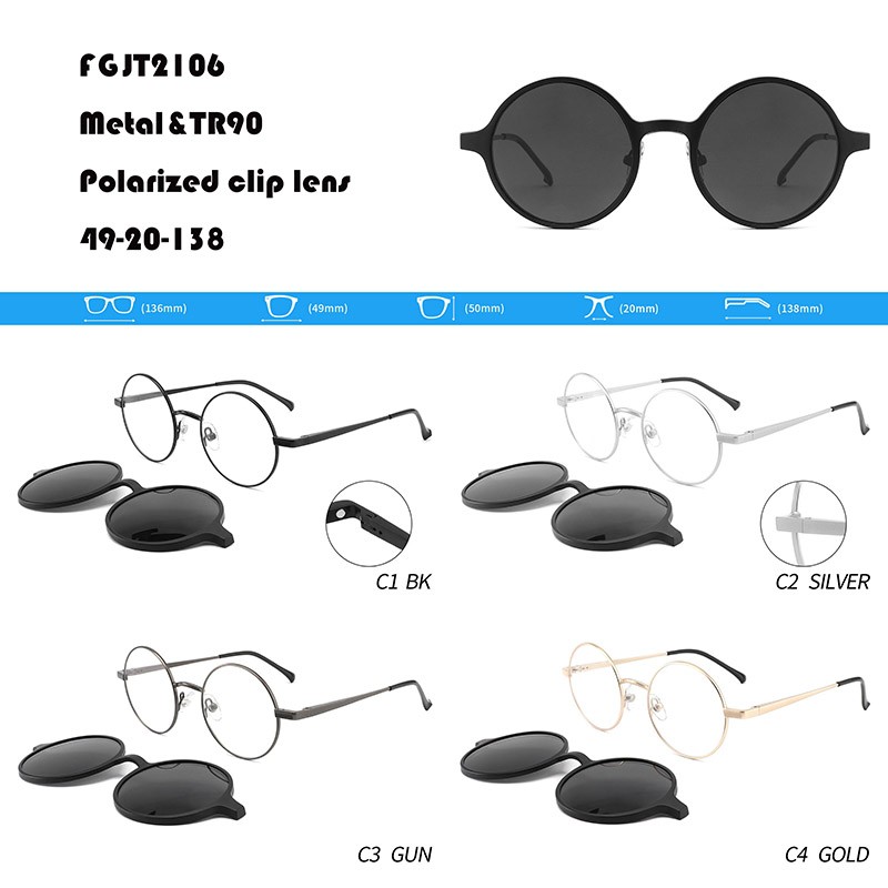 Round Metal Clips On Sunglasses W3552106