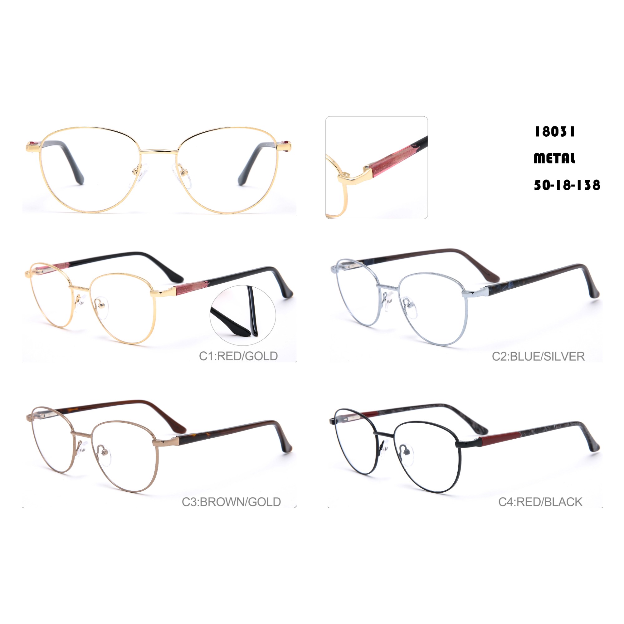 Top Suppliers Popular Eyeglass Frames - Round Metal Optics ii W35418031 – Mayya