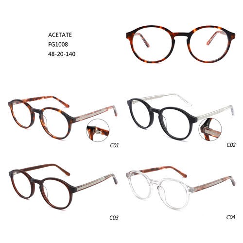 China Cheap price Glasses Frame - Women Hot Sale Montures De Lunettes Round Acetate Eyeglasses W3551008 – Mayya