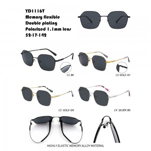 Polygonal Double Plating Metal Sunglasses W355361116T