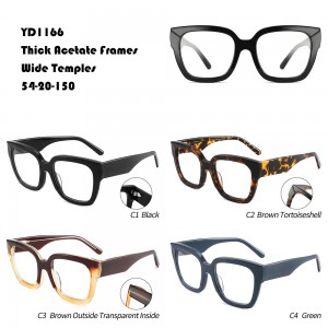 Fashion Thick Acetate Frame Wide Temples Glasses W355291166
