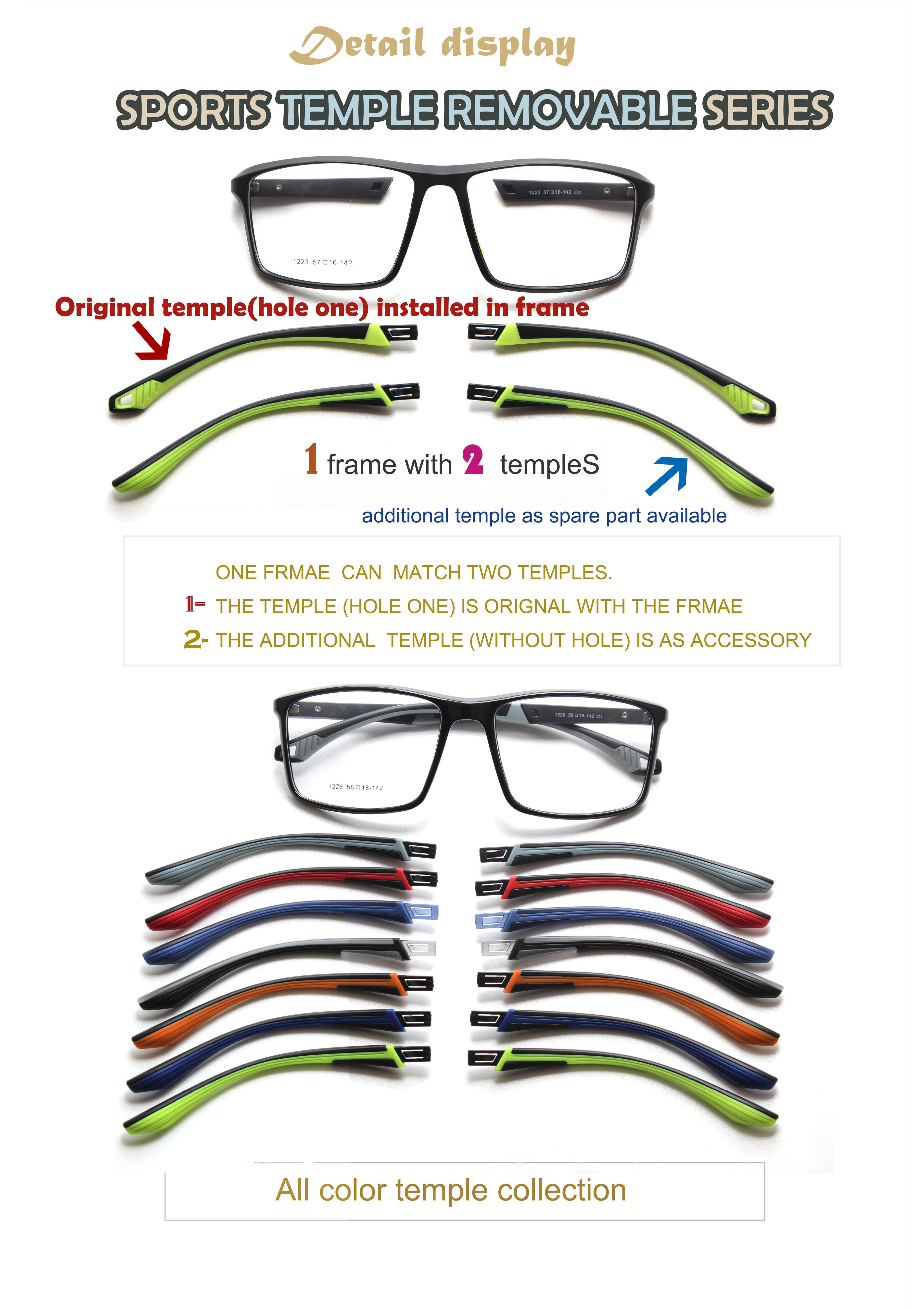 removable temples glasses