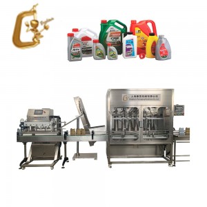 BRIGTHWIN 5L lube oil engine oil 6 nozzles filling elevator feeding capping and labeling machine line
