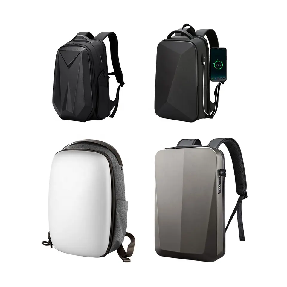 New arrival computer men backpack bag eva hard shell with waterproof laptop with usb
