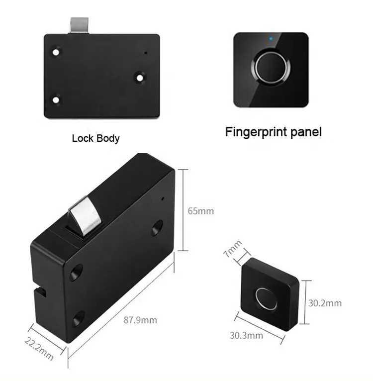 HD-8302 60-70mm Adjustable Latch Fingerprint Password Tuya Bluetooth Key Unlock Wooden Door Smart Lock