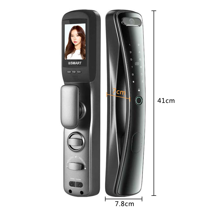 Wholesale Price Ring Camera Door Lock - HD-8828 Fully Automatic Face Recognition Video Wifi Smart Door Lock – Botin detail pictures