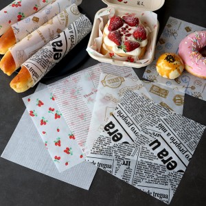 printed wax paper for food wrapping