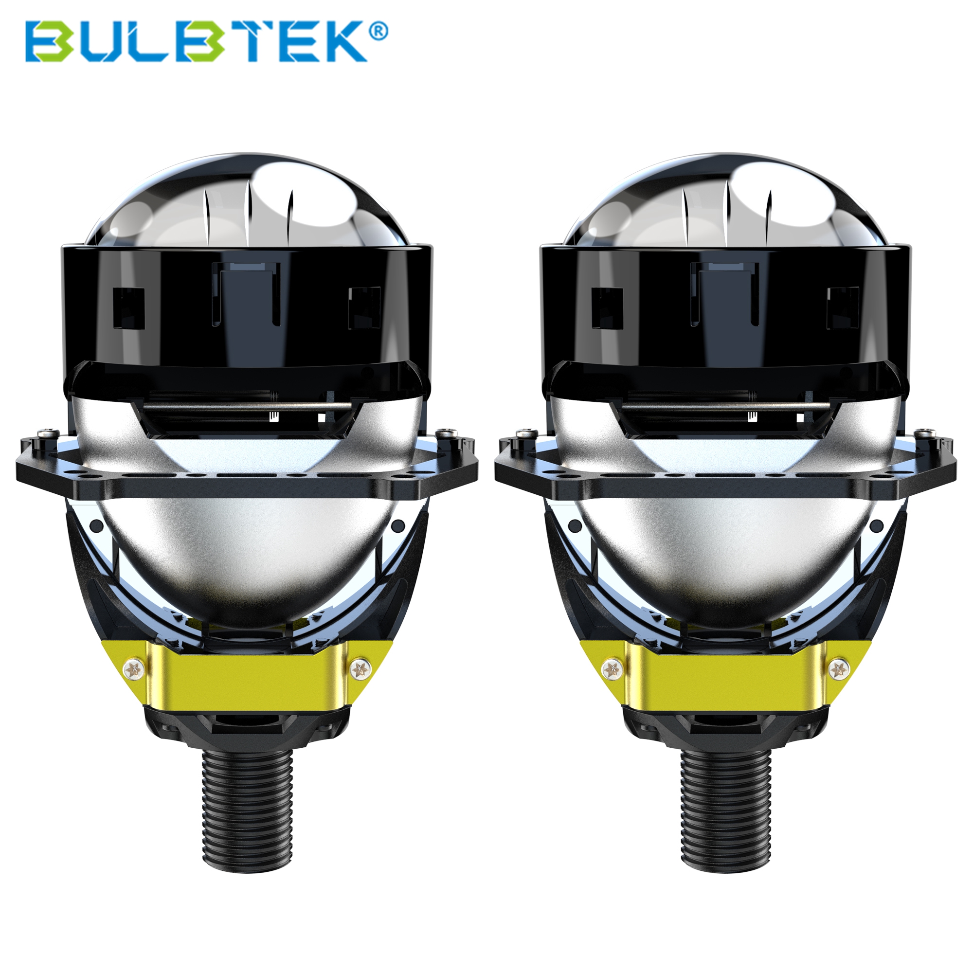 China BULBTEK AD01 3 Inch H4 H7 9005 9006 Super Bright 15000LM 200W Auto  Dual Double Beam Headlights HB3 HB4 Bi LED Projector Lens 3.0 Manufacture  and Factory