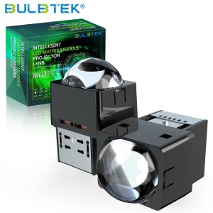 BULBTEK MO17C 12V 1.7inch Fan Single High Beam Round Shape 6000K 6500K Mini LED MATRIX MODULE Headlight Retrofit Projector Lens