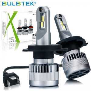 BULBTEK X9 H7 H11 H4 LED Headlight Auto Bulb CANBUS Fan cooling LED Bulb Kaʻa Headlight Bulb
