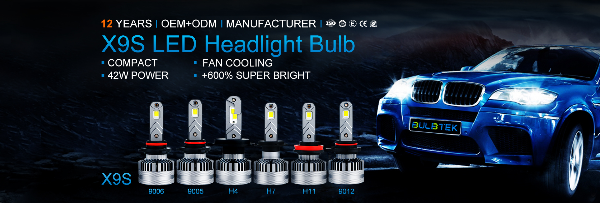 X9S LED priekinių žibintų lemputė