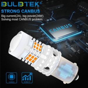 BULBTEK SMD3020-3-Strong CANBUS Car LED Bulbs 1156 7440 Auto LED Bulb Turning Light