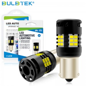 BULBTEK Car Tubro Fan LED Light High Power Reversing Braking Auto Lights Bulb T20 T25 S25 Amber White 3157 7440 7443 Turn Bulb